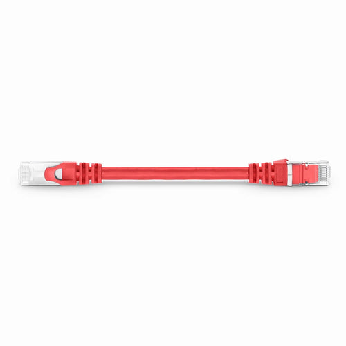 6 Inch Short Shielded Cat6a S/FTP Network Patch Cord, Multi-Color Snagless RJ45 High Bandwidth LAN Wire